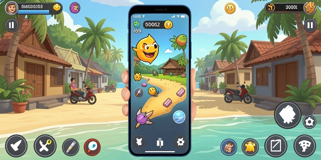 Screenshot menunjukkan pengguna tengah menyelesaikan level dengan karakter baru.