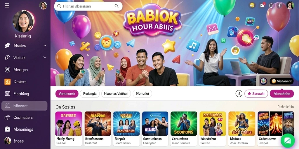 Screenshot pertama menunjukkan antarmuka utama yang menarik.